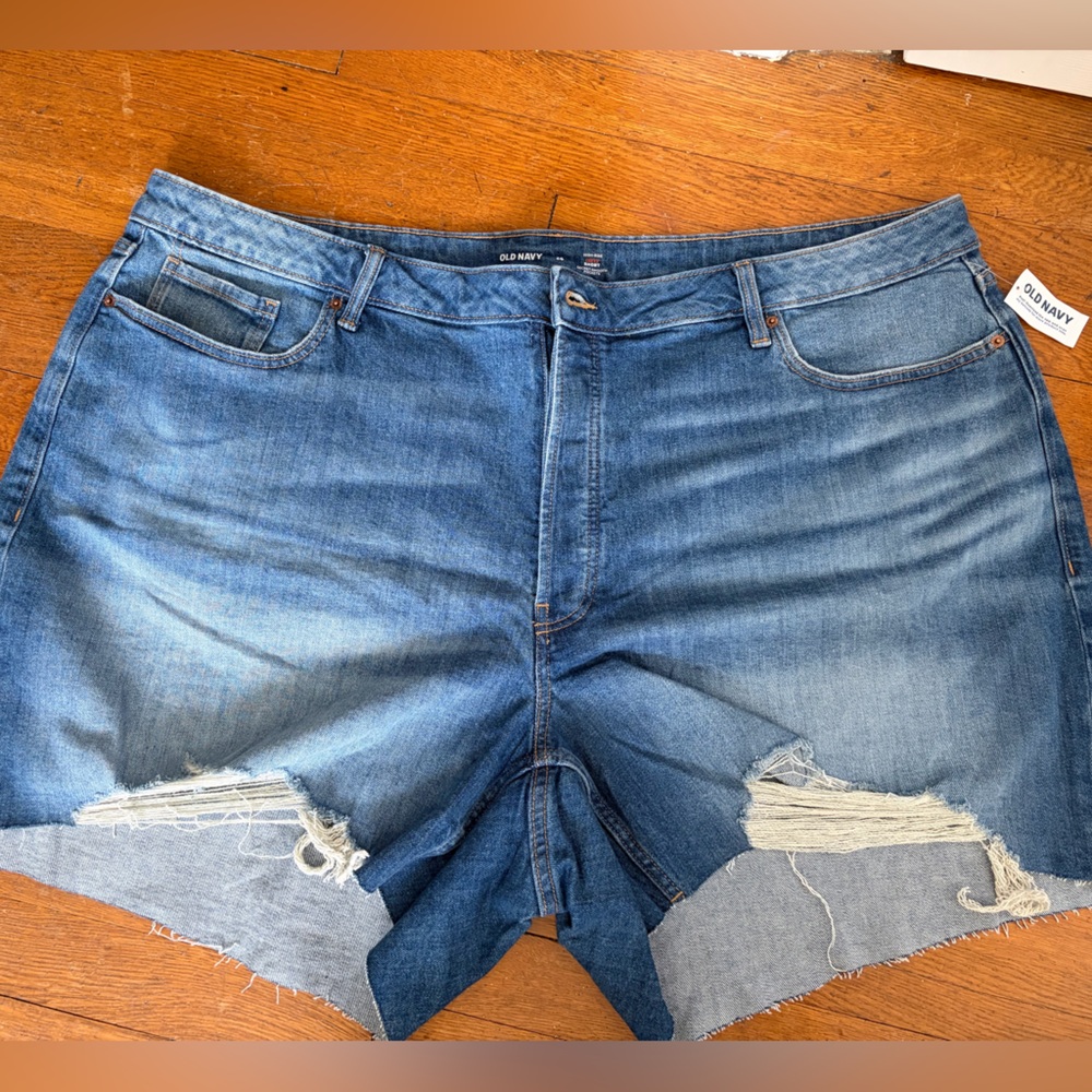 Distressed Light Blue Boyfriend Cutoff  Jean shorts NWT